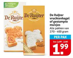 Hoogvliet De Ruijter vruchtenhagel of gestampte muisjes aanbieding