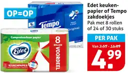Hoogvliet Edet keukenpapier of Tempo zakdoekjes aanbieding