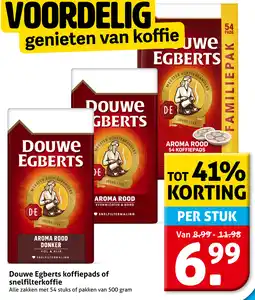 Hoogvliet Douwe Egberts koffiepads of snelfilterkoffie aanbieding