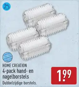 ALDI Home Creation 4-pack hand en nagelborstels aanbieding