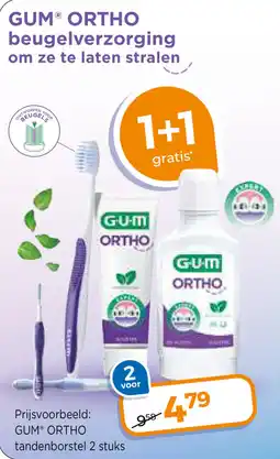 Trekpleister GUM® ORTHO beugelverzorging om ze te laten stralen aanbieding