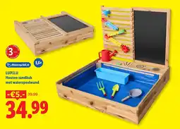 Lidl Lupilu Houten zandbak met waterspeelwand aanbieding