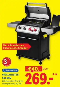 Lidl Grillmeister Gas-BBQ aanbieding