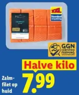 Lidl Zalmfilet op huid aanbieding