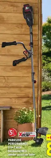 Lidl Parkside performance 2-in-1 accu bosmaaier 40 V zonder accu's en lader aanbieding