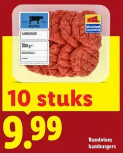 Lidl Rundvlees hamburgers aanbieding