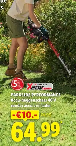 Lidl Parkside Performance Accu-Heggenschaar zonder accu's en lader aanbieding