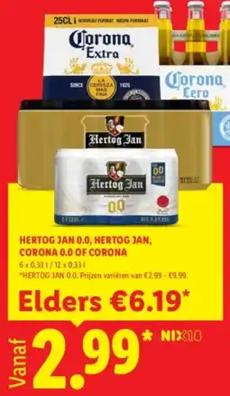 Lidl Hertog Jan 0.0, Hertog Jan, Corona 0.0 of Corona aanbieding