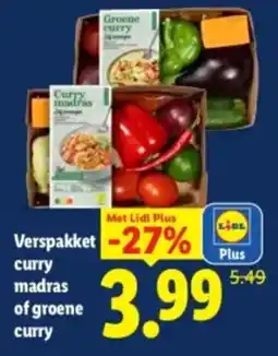 Lidl Verspakket curry madras of groene curry aanbieding