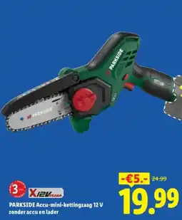 Lidl Parkside Accu-mini-kettingzaag 12 V aanbieding