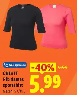 Lidl Crivit Rib Dames Sportshirt aanbieding