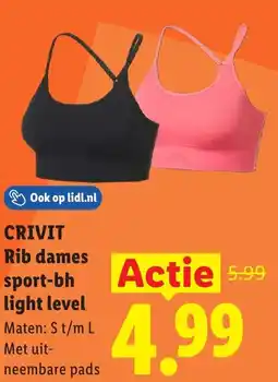 Lidl Crivit Rib Dames Sport-bh light level aanbieding