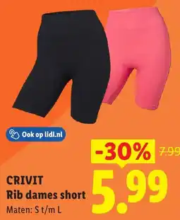 Lidl Crivit Rib Dames Short aanbieding