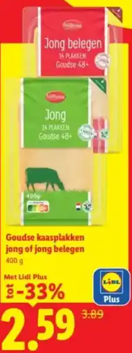 Lidl Goudse kaasplakken jong of jong belegen aanbieding