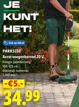 Lidl Parkside Accu-Voegenborstel 20 V aanbieding