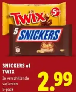 Lidl Snickers of Twix aanbieding