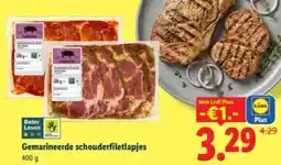 Lidl Gemarineerde schouderfiletlapjes aanbieding