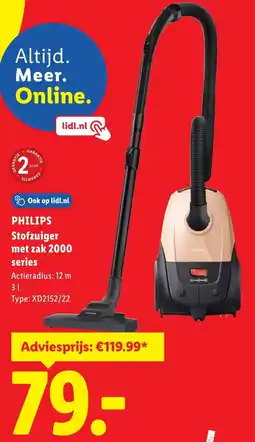 Lidl Philips Stofzuiger met zak 2000 series aanbieding