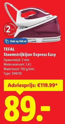 Lidl Tefal Stoomstrijkijzer Express Easy aanbieding