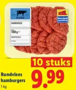 Lidl Rundvlees hamburgers aanbieding