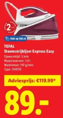 Lidl Tefal Stoomstrijkijzer Express Easy aanbieding