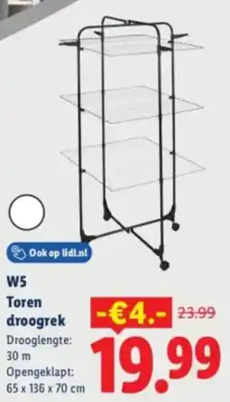 Lidl W5 Toren Droogrek aanbieding