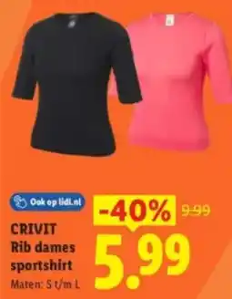 Lidl Crivit Rib Dames Sportshirt aanbieding