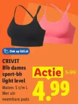 Lidl Crivit Rib dames sport-bh light level aanbieding