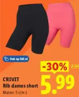 Lidl Crivit Rib dames short aanbieding