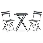 Bol.com sweeek - Bistrotuinset ronde metalen tafel met twee stoelen inklapbaar - emilia aanbieding