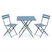 Bol.com sweeek - Bistrotuinset vierkante metalen tafel met twee stoelen inklapbaar - emilia aanbieding