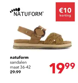 Scapino Natuform dames sandalen cognac bruin aanbieding