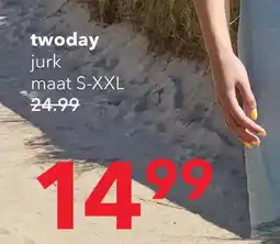 Scapino TwoDay denim dames jurk lichtblauw aanbieding