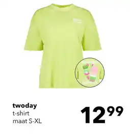 Scapino TwoDay dames T-shirt met matcha backprint groen aanbieding