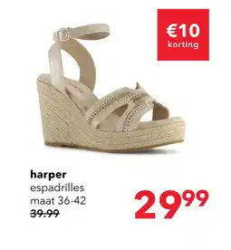 Scapino Blue Box dames espadrilles met jute en sleehak beige aanbieding