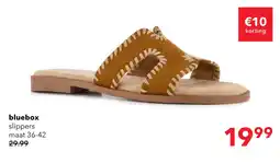 Scapino Blue Box dames slippers cognac aanbieding