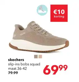 Scapino Skechers Dames Bobs Squad 4 slip-ins beige aanbieding