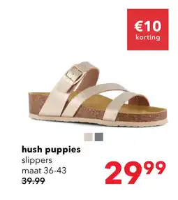 Scapino Hush Puppies dames bio slippers champagne aanbieding