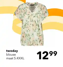 Scapino TwoDay dames blouse met bloemenprint groen aanbieding