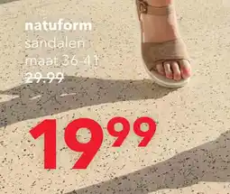 Scapino Natuform dames sandalen met sleehak cognac bruin aanbieding