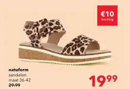 Scapino Natuform dames sandalen met panterprint beige bruin aanbieding