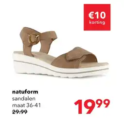 Scapino Natuform dames sandalen met sleehak cognac bruin aanbieding