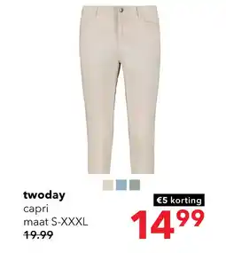 Scapino TwoDay dames capri broek beige aanbieding
