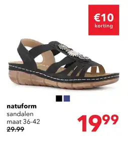 Scapino Natuform dames sandalen met sleehak zwart aanbieding