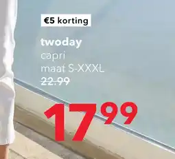 Scapino TwoDay dames carpri broek met riem wit aanbieding