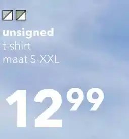 Scapino Unsigned heren T-shirt met palmbomen lichtblauw aanbieding
