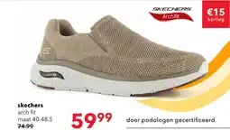 Scapino Skechers Arch Fit heren sneakers beige aanbieding