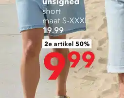 Scapino Unsigned heren denim short lichtblauw aanbieding