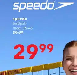 Scapino Speedo Eco Medley Logo Medalist dames badpak zwart rood aanbieding
