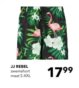 Scapino JJ REBEL heren zwemshort met flamingo groen aanbieding